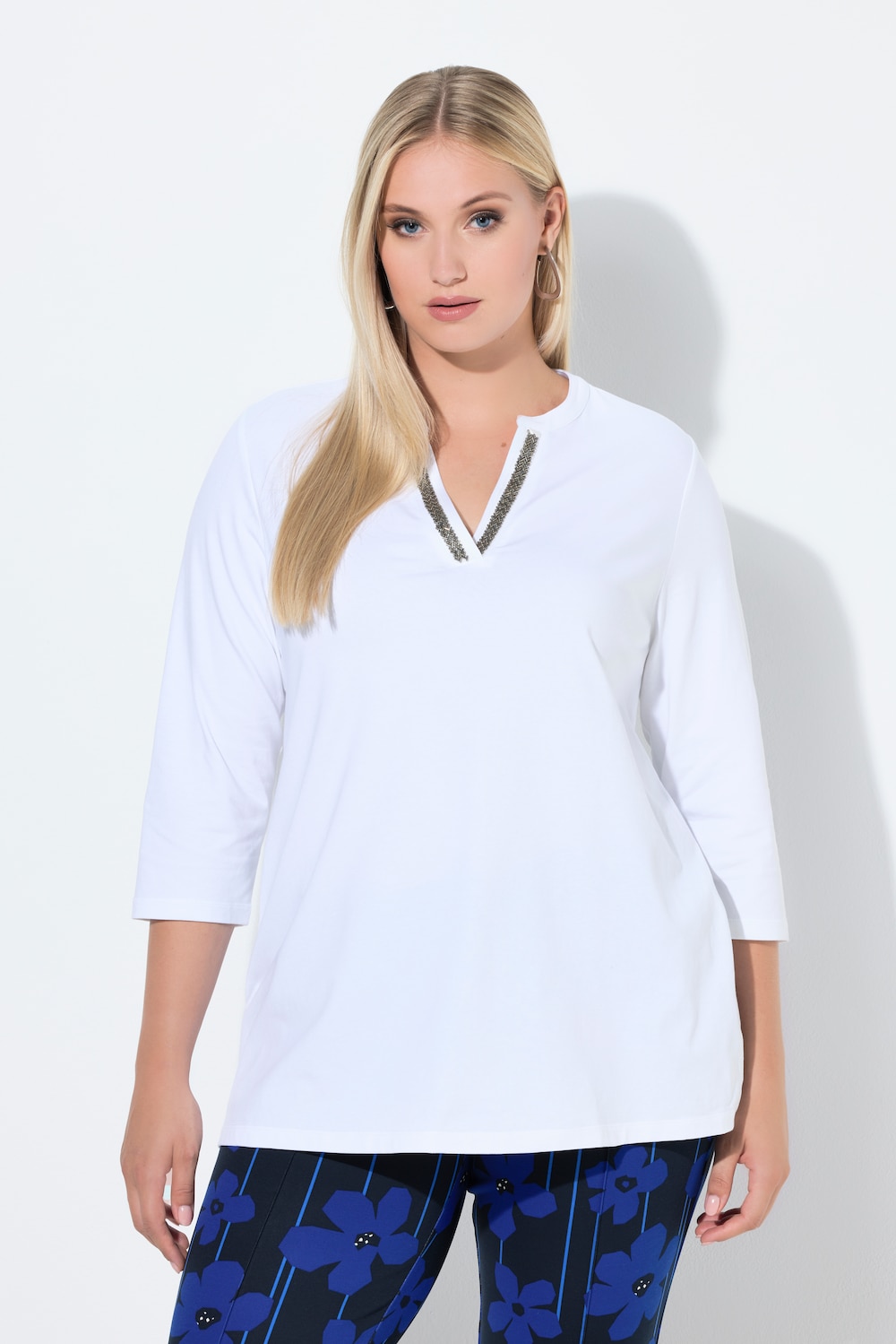 Große Größen Longshirt, Damen, weiß, Größe: 58/60, Baumwolle, Ulla Popken