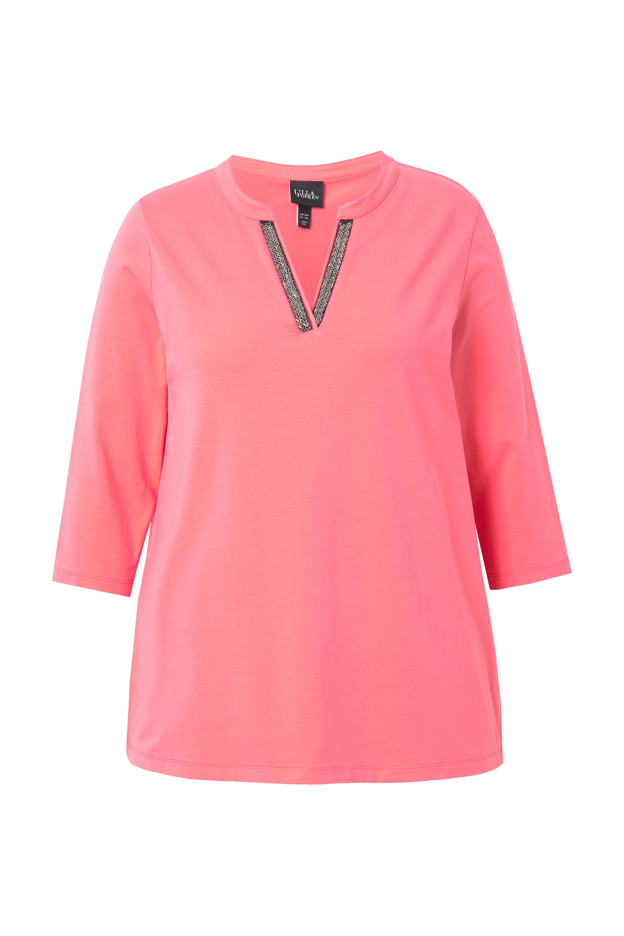 Ulla Popken Damen große Größen Longshirt A Linie Tunika Ausschnitt