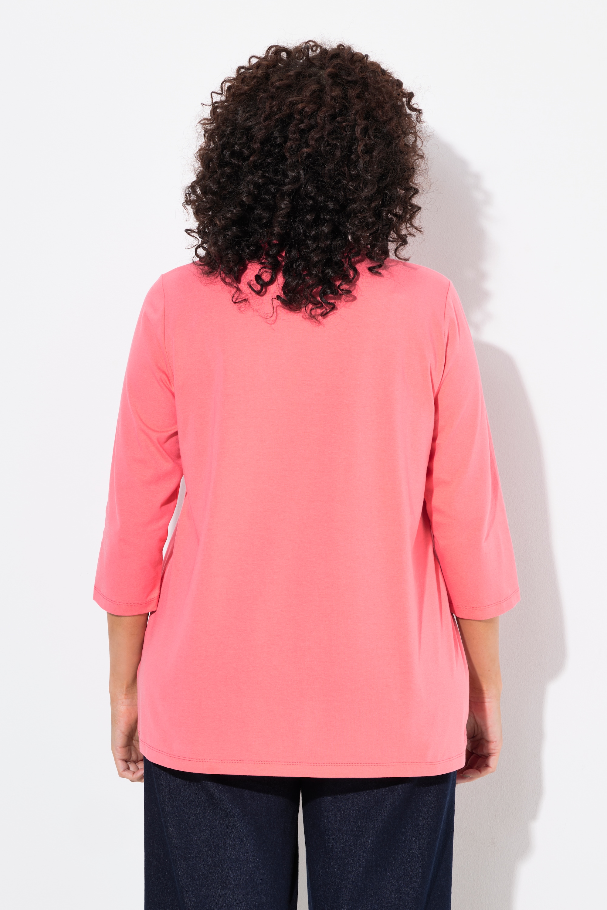 Ulla Popken Damen große Größen Longshirt A Linie Tunika Ausschnitt