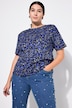 T-shirt#, oversized, imprimé floral, manches mi-hauteur