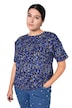 Tričko, oversize, květovaný potisk, krátké rukávy