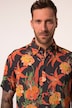 JP 1880-skjorte, halvermet, heldekkende trykk, skjult button-down-krage, opptil 8 XL