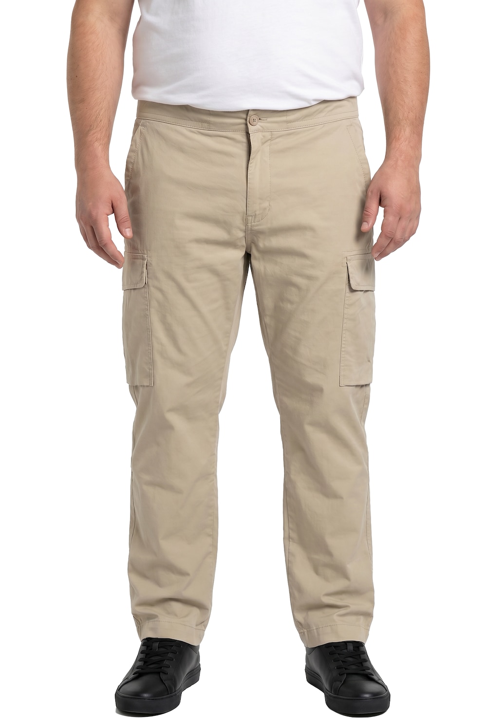 Stora storlekar Cargobyxa bellyfit, Her, brun, storlek: 60, Bomull, Men Plus