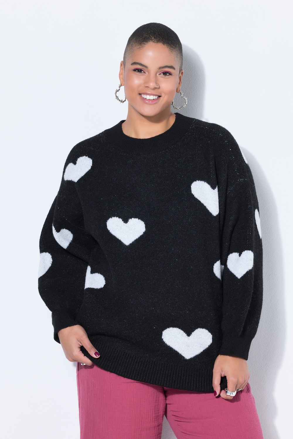 Thumbnail - Große Größen Pullover, Damen, schwarz, Größe: 54/56, Synthetische Fasern/Polyester, Studio Untold