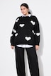 Heart Pattern Balloon Sleeve Sweater