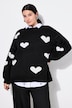 Heart Pattern Balloon Sleeve Sweater