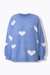 Pullover, oversized, HEARTS-Muster, Ballon-Langarm