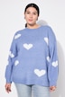 Pullover, oversized, HEARTS-Muster, Ballon-Langarm