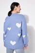 Pullover, oversized, HEARTS-Muster, Ballon-Langarm