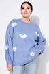 Pullover, oversized, HEARTS-Muster, Ballon-Langarm