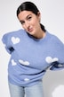 Pullover, oversized, HEARTS-Muster, Ballon-Langarm
