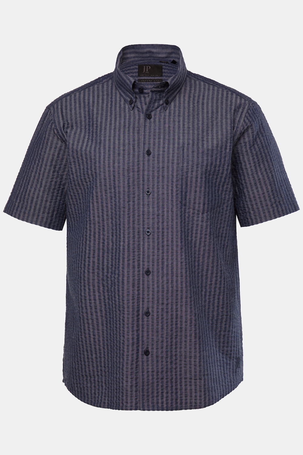 JP 1880 Streifenhemd, Halbarm, Seersucker, Buttondown-Kragen, Modern Fit, bis 8 XL