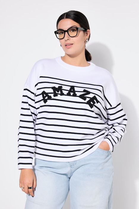 Pullover, oversized, Bretonstreifen, Statement