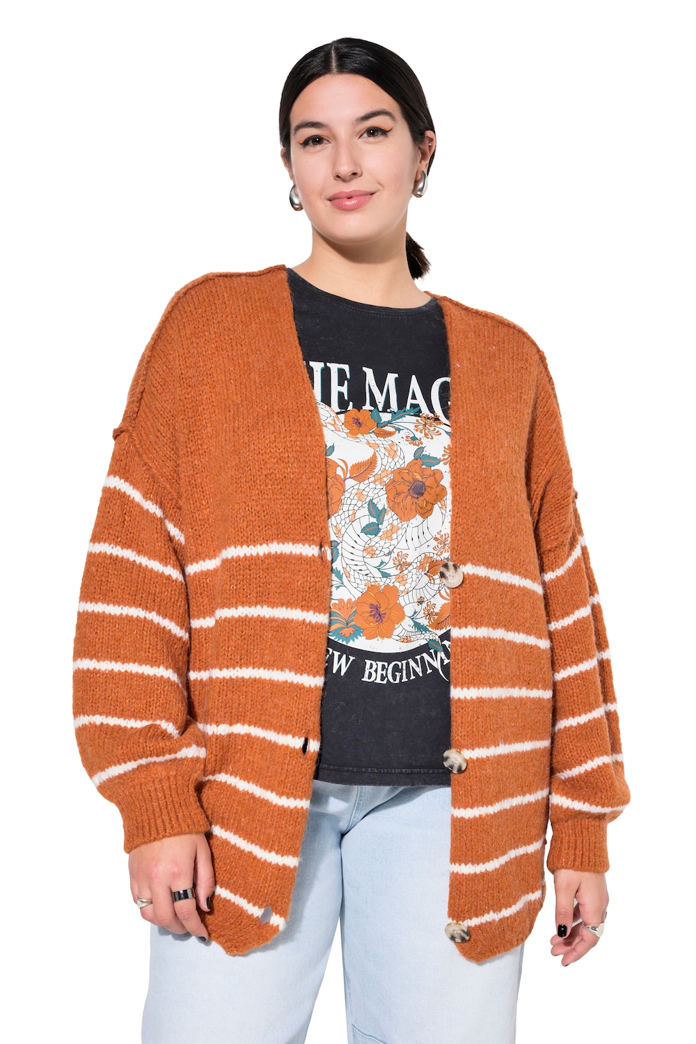 Ulla Popken Lange Pullovers Oversize Strickjacke Ulla Popken