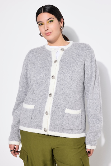 Contrast Trim Cardigan