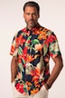 Chemise JP 1880, jersey imprimé all-over, manches courtes et col à pointes boutonnées, coupe Modern Fit - jusqu'au 8 XL