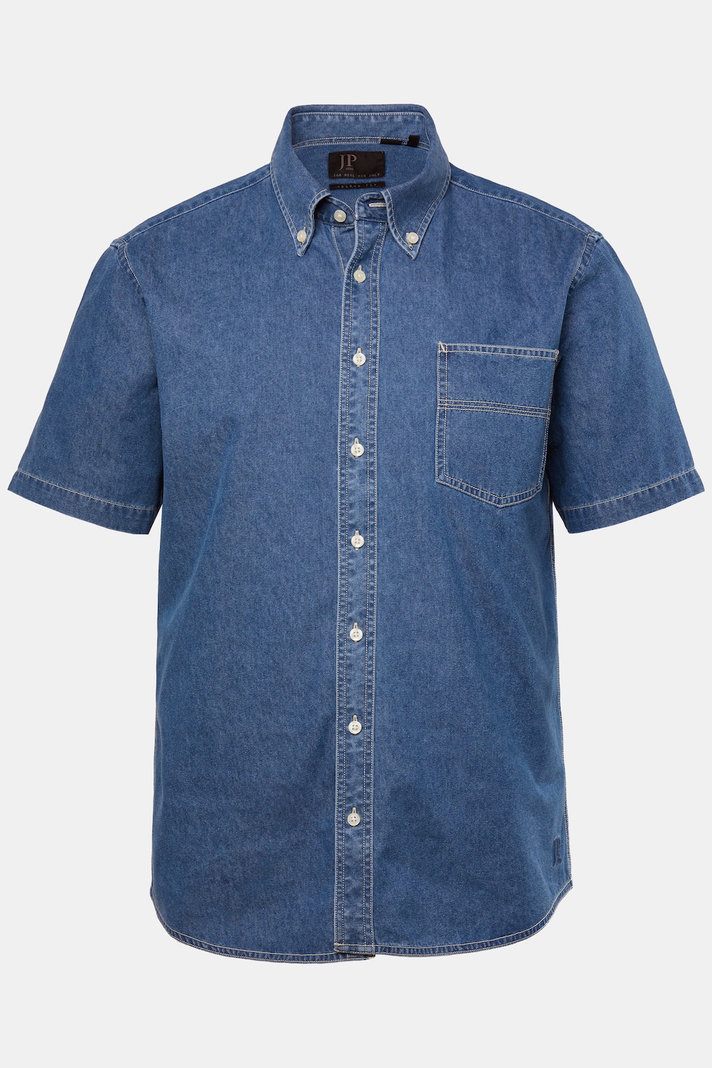 Jeanshemd, Halbarm, Buttondown-Kragen, Modern Fit, bis 8 XL