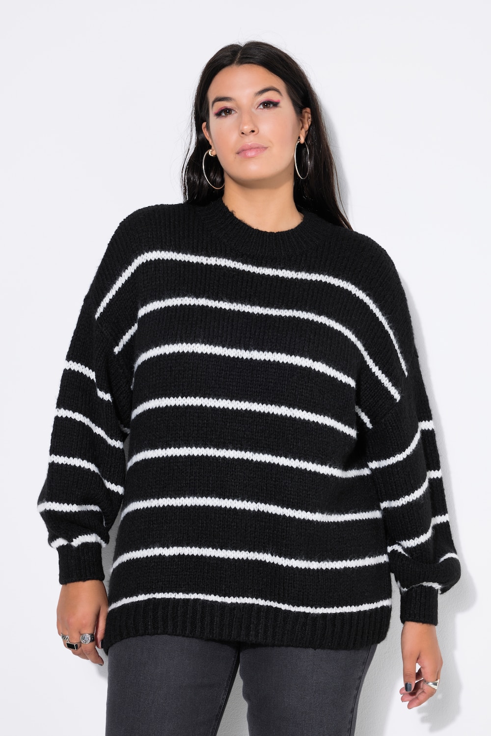 Große Größen Pullover, Damen, schwarz, Größe: 46/48, Synthetische Fasern, Studio Untold
