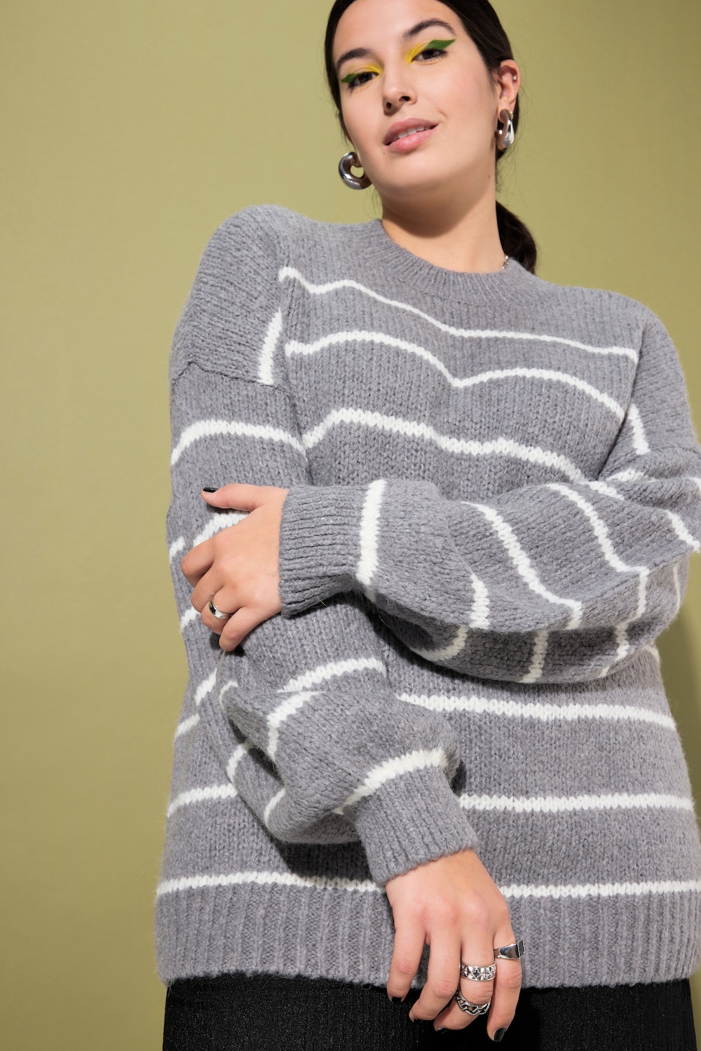 Große Größen Pullover, Damen, grau, Größe: 58/60, Synthetische Fasern, Studio Untold