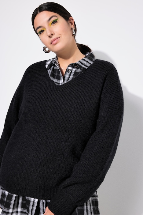 Oversized Long Sleeve Ribbed Knit Sweater