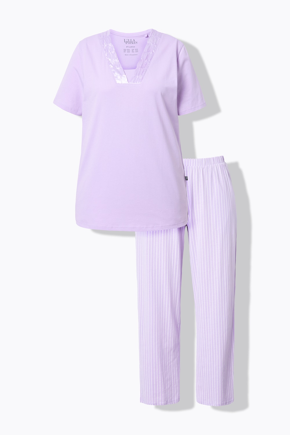 Stora storlekar Pyjamastopp, Dam, lila, storlek: 42/44, Bomull, Ulla Popken