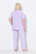 Satin Trim Pinstripe Two Piece Pajama Set