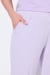 Satin Trim Pinstripe Two Piece Pajama Set