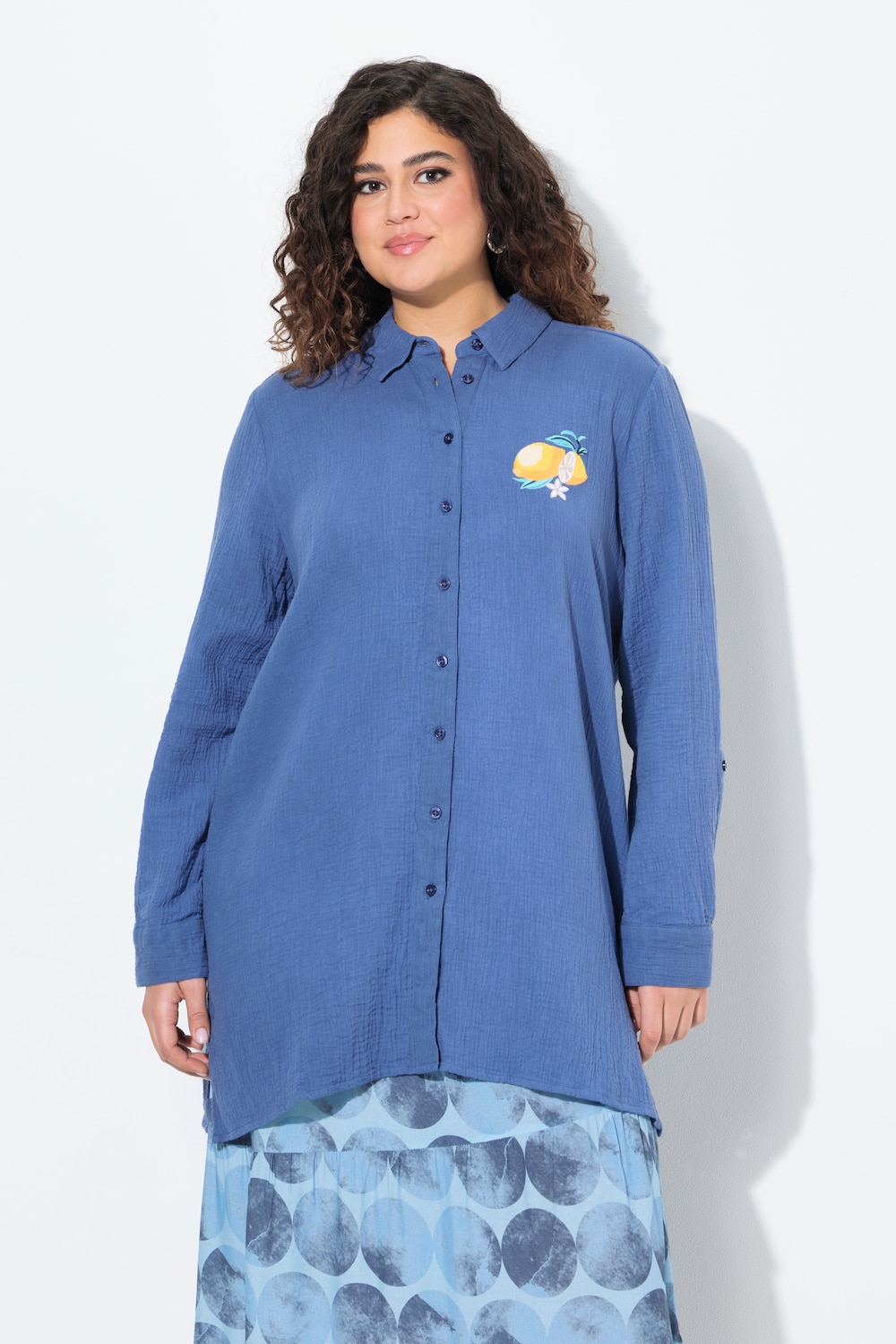 Große Größen Bluse, Damen, blau, Größe: 46/48, Baumwolle, Ulla Popken