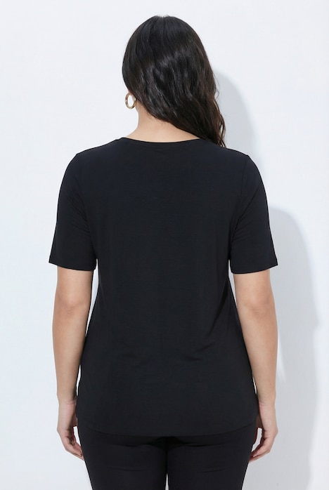 T-Shirt, Lyocell, Ziersteine, Rundhals, Halbarm