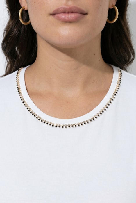 T-Shirt, Lyocell, Ziersteine, Rundhals, Halbarm