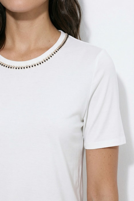 T-Shirt, Lyocell, Ziersteine, Rundhals, Halbarm