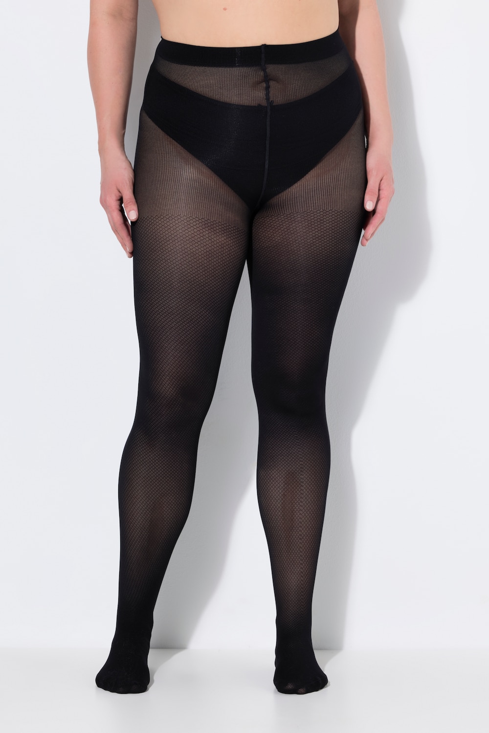 Große Größen Strumpfhose, Damen, schwarz, Größe: 46/48, Synthetische Fasern/Elasthan, Ulla Popken