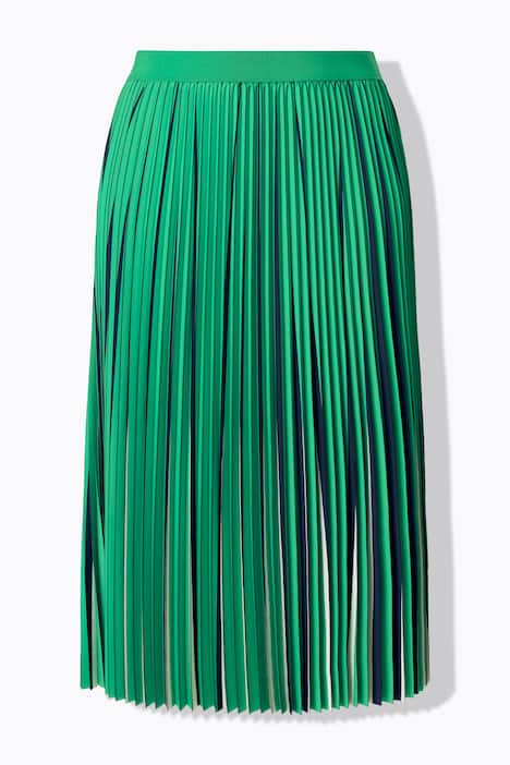 Spódnica midi plisowana, nadruk, krój trapezowy, elastyczny pas