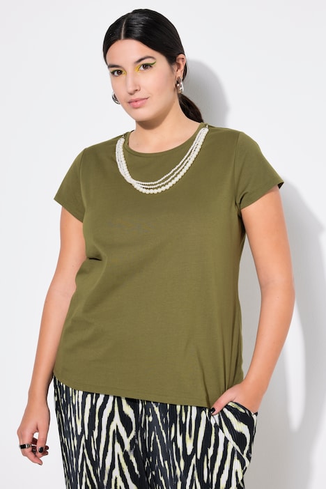 T-Shirt, Classic Shape, abnehmbare Zierkette