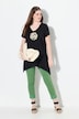Eco Cotton Embroidered Longline Pointed Hem Tee