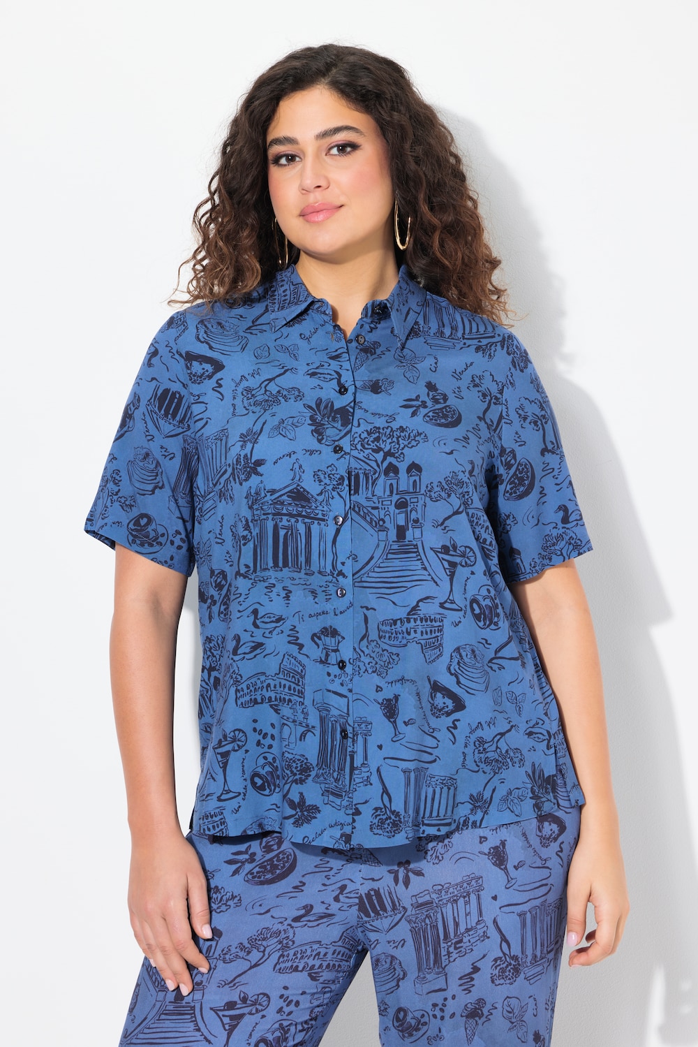 Große Größen Bluse, Damen, blau, Größe: 62/64, Viskose, Ulla Popken