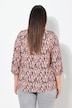 Blusa, plumas, escote túnica, mangas 3/4
