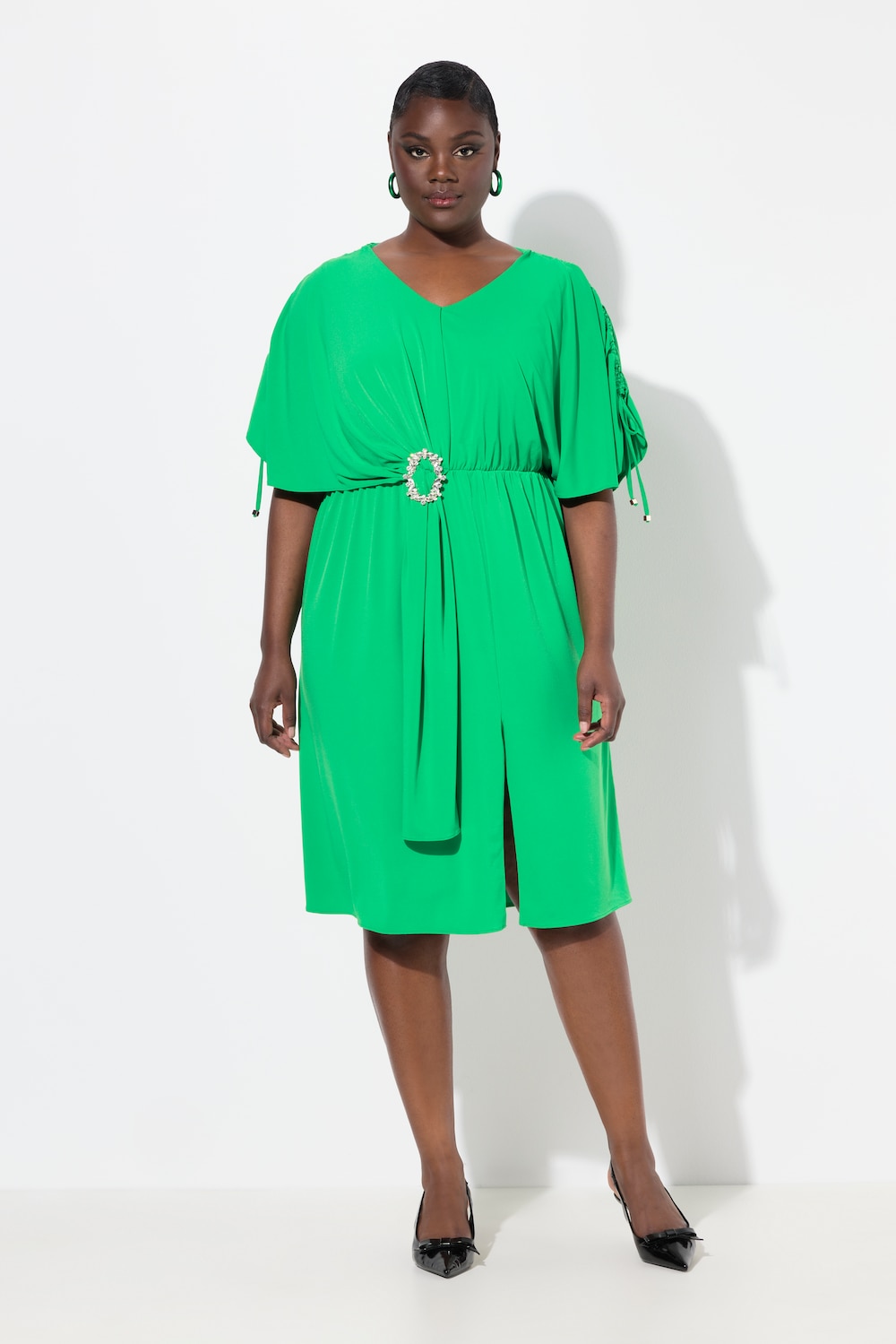 Große Größen Midikleid, Damen, grün, Größe: 42/44, Polyester, Ulla Popken