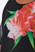 Chiffonbluse, dobbeltlag, glitterblomst, rund hals, 3/4-ærmer