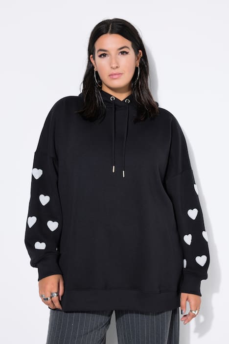 Hoodie, extra oversized, Sweat, Kapuze, Ärmel-Hearts