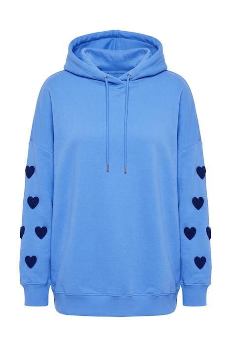 Mikina s kapucí, oversize, tepláková, srdce