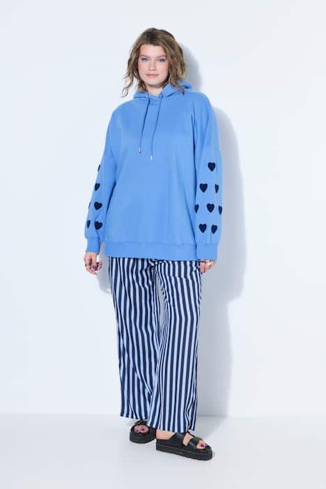 Hoodie, extra oversized, Sweat, Kapuze, Ärmel-Hearts
