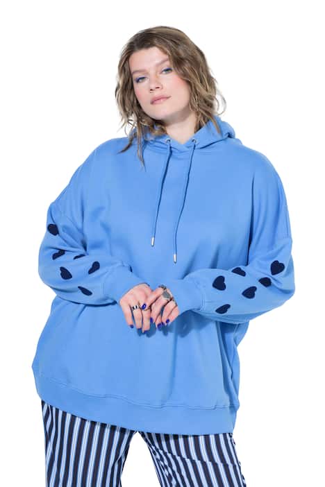 Mikina s kapucí, oversize, tepláková, srdce