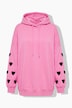 Hoodie, oversized, Sweat, Kapuze, Ärmel-Hearts