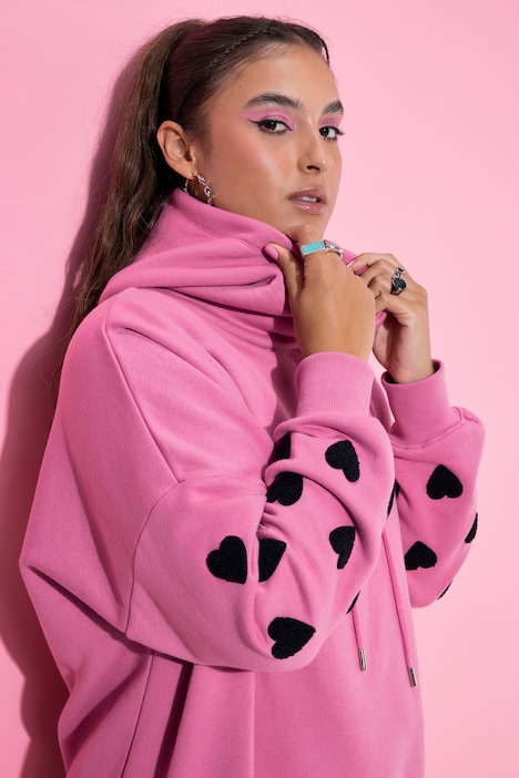 Hoodie, oversized, Sweat, Kapuze, Ärmel-Hearts
