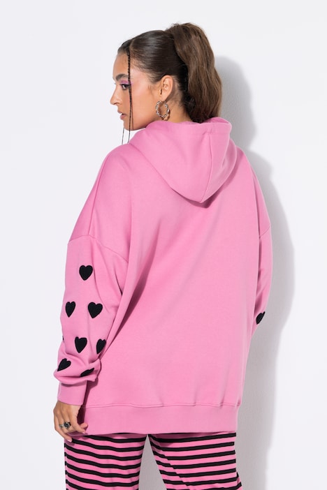 Hoodie, oversized, Sweat, Kapuze, Ärmel-Hearts