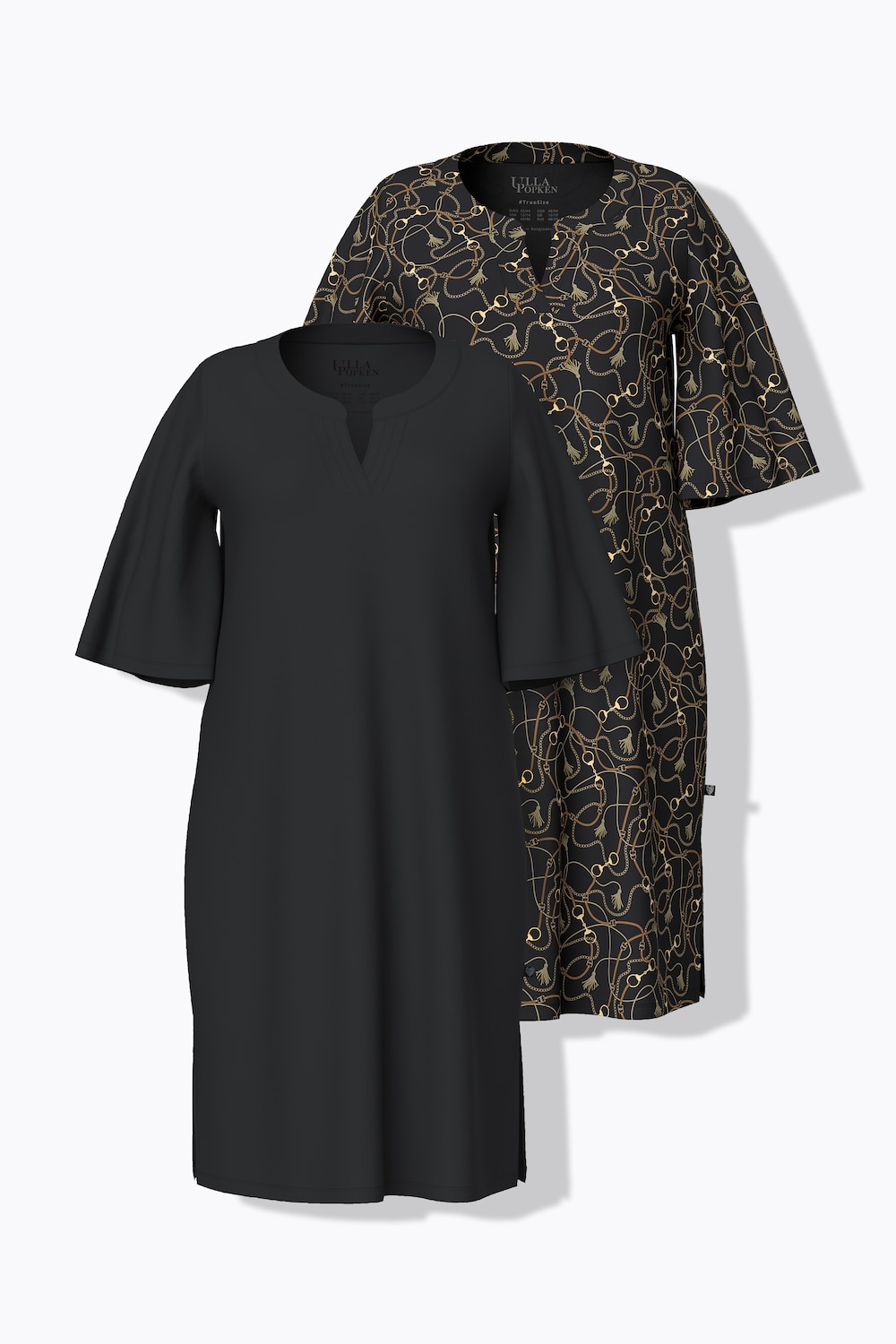 Bigshirts, 2er-Pack, Tunika-Ausschnitt, Glocken-Halbarm