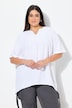 Musselin-bluse, A-form, tunikaudskæring, korte ærmer