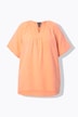 Mousseline blouse, A-lijn, tuniekhals, halve mouwen
