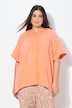 Mousseline blouse, A-lijn, tuniekhals, halve mouwen